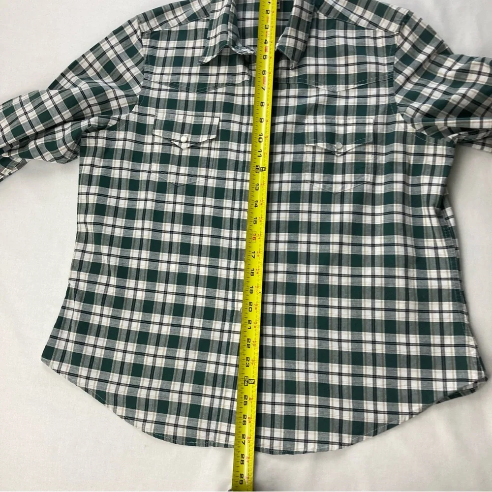 Vintage Rockies Forest Green Plaid Pearl Snap Western Shirt XL - Picture 12 of 14